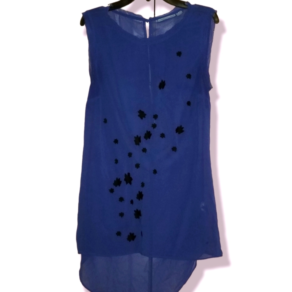 Beautiful blue sheer tank top large
